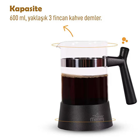 Any Morning FF084 Kahve ve Bitki Çayı için French Press 600 ML