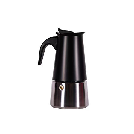 Any Morning FE001-6 Espresso Kahve Makinesi Paslanmaz Çelik İndüksiyonlu Moka Pot 300 Ml Siyah