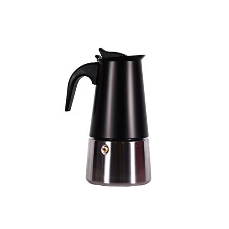 Any Morning FE001-6 Espresso Kahve Makinesi Paslanmaz Çelik İndüksiyonlu Moka Pot 300 Ml Siyah