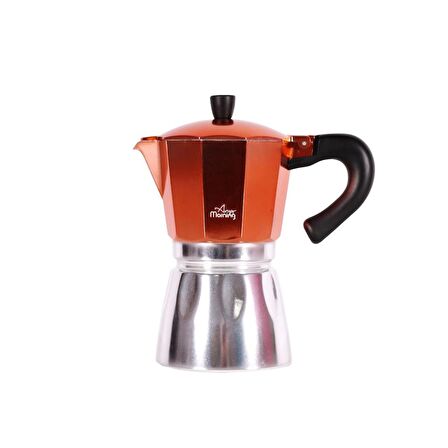 Any Morning Hes-6 Espresso Kahve Makinesi Alüminyum Moka Pot 240 Ml Bakır