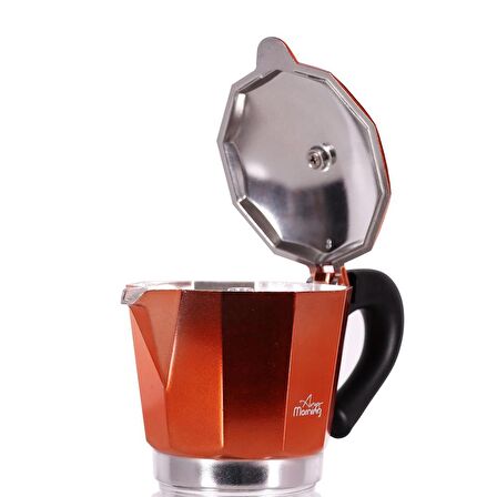 Any Morning Hes-6 Espresso Kahve Makinesi Alüminyum Moka Pot 240 Ml Bakır