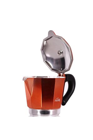 Hes-6 Espresso Kahve Makinesi Alüminyum Moka Pot 240 ml Bakır