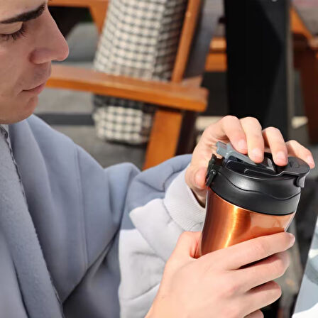 Any Morning SI232021 İki Ağızlı Termos Mug Bakır 400 ml