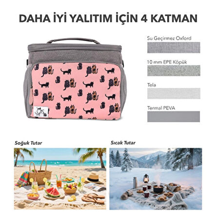 Biggdesign Cats Isı Yalıtımlı Çanta Pembe