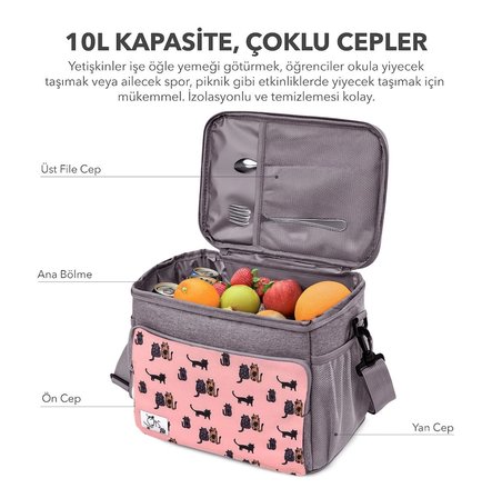 Biggdesign Cats Isı Yalıtımlı Çanta Pembe