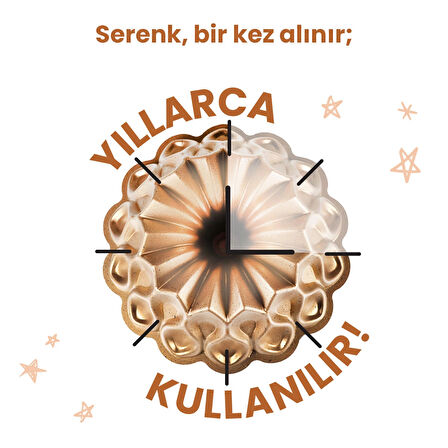 Serenk Fun Cooking Damla Alüminyum Döküm Granit Kaplama Kek Kalıbı 26 cm Sarı