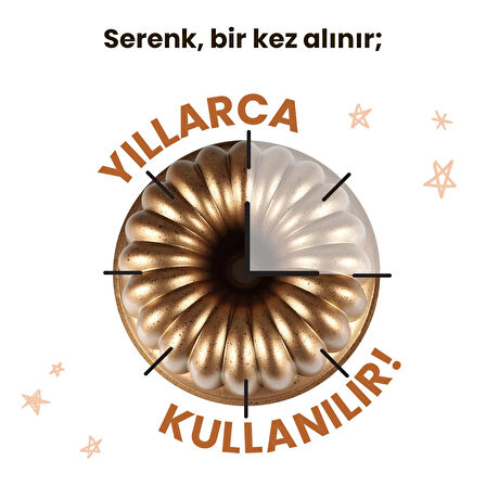 Serenk Fun Cooking Arya Alüminyum Döküm Granit Kaplama Kek Kalıbı 25 cm Sarı