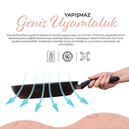 Serenk Excellence 3 Parça Granit Tava Seti