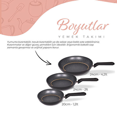 Serenk Excellence 3 Parça Granit Tava Seti