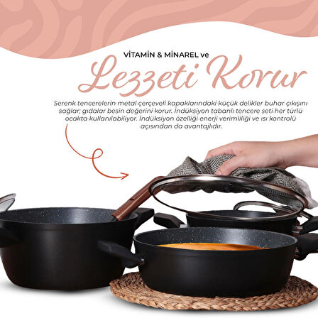 Serenk Excellence 7 Parça Granit Tencere Seti