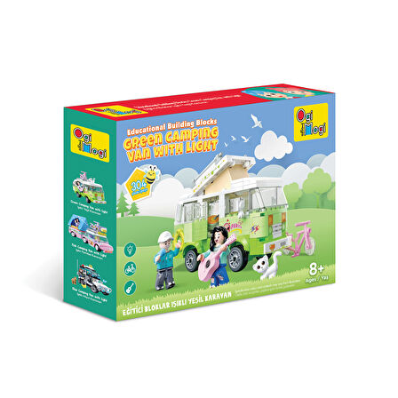 Ogi Mogi Toys Eğitici Bloklar Işıklı Yeşil Karavan 304 Parça, Lego Uyumlu Yapı Seti