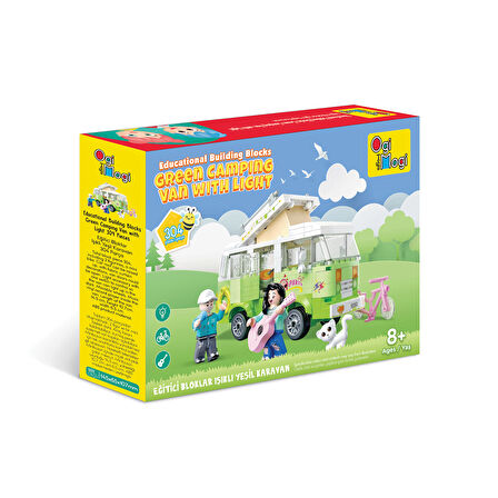 Ogi Mogi Toys Eğitici Bloklar Işıklı Yeşil Karavan 304 Parça, Lego Uyumlu Yapı Seti