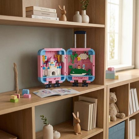 Ogi Mogi Toys Eğitici Bloklar Pembe Harika Valiz 519 Parça, Lego Uyumlu Yapı Seti