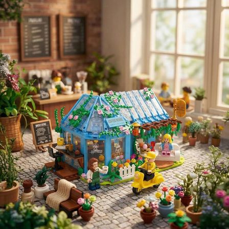 Ogi Mogi Toys Eğitici Bloklar Kahve Evi 642 Parça, Lego Uyumlu Yapı Seti