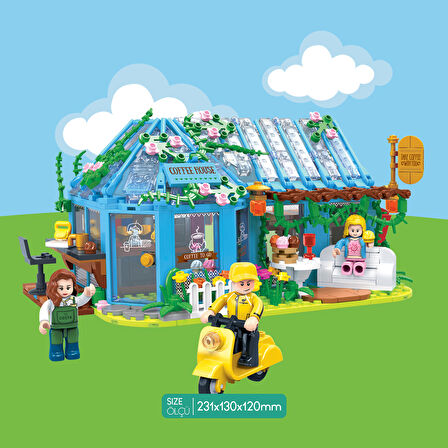 Ogi Mogi Toys Eğitici Bloklar Kahve Evi 642 Parça, Lego Uyumlu Yapı Seti