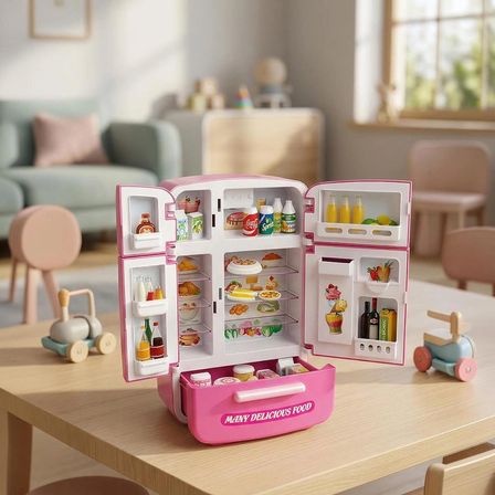 Ogi Mogi Toys Işıklı ve Sesli Çok Kapılı Buzdolabı Eğitici Rol Yapma Oyuncağı
