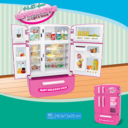 Ogi Mogi Toys Işıklı ve Sesli Çok Kapılı Buzdolabı Eğitici Rol Yapma Oyuncağı