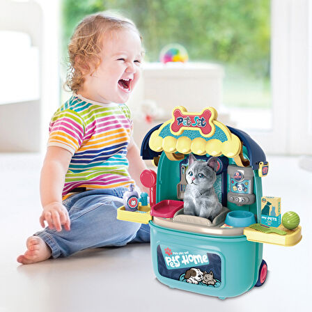 Ogi Mogi Toys Evcil Hayvan Oyun Seti Tekerlekli Çekçekli Sırt Çantası