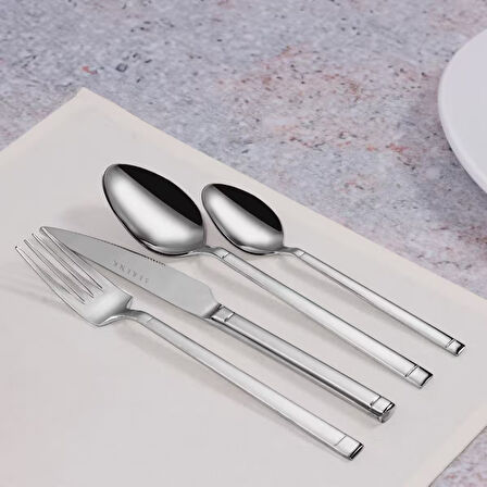 Serenk Barselona Çelik Çatal Kaşık Bıçak Takımı 24 Parça