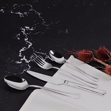 Serenk Milano Çelik Çatal Kaşık Bıçak Takımı 24 Parça