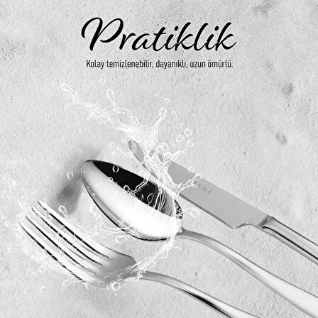 Serenk Milano Çelik Çatal Kaşık Bıçak Takımı 24 Parça