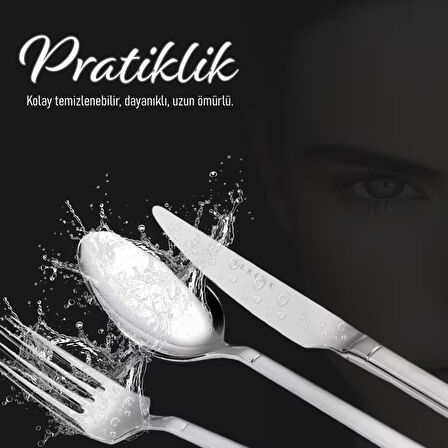 Serenk New York Çelik Çatal Kaşık Bıçak Takımı 24 Parça