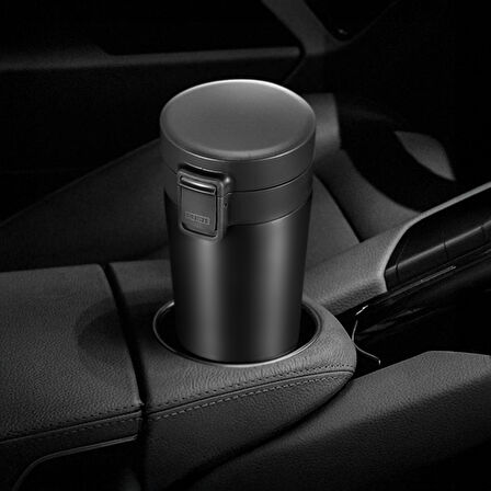 Any Morning BA21522 Paslanmaz Çelik Termos Mug 380 Ml Siyah, Sızdırmaz Kapak, Tuş Mekanizmalı Kilit, Çift Duvarlı Yalıtım