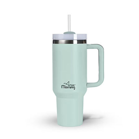 Any Morning SI2440217 Çift Katman Paslanmaz Çelik Termos Mug 1200 Ml Su Yeşili, Sızdırmaz ve Üç Aşamalı Çevrilebilir Kapak
