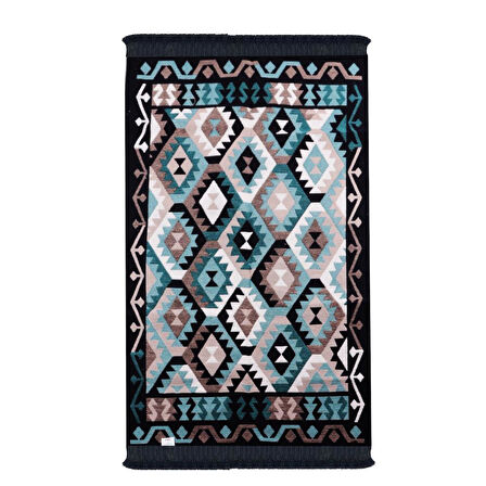 Bigghome Çift Taraflı Kilim, Makinede Yıkanabilir, Modern Desenli, 80*150 cm, SA1818A