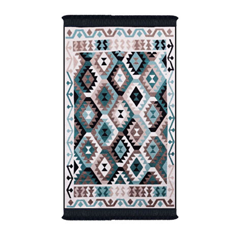 Bigghome Çift Taraflı Kilim, Makinede Yıkanabilir, Modern Desenli, 80*150 cm, SA1818A