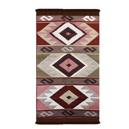 Bigghome Çift Taraflı Kilim, Makinede Yıkanabilir, Modern Desenli, 80*150 cm, SA1583B