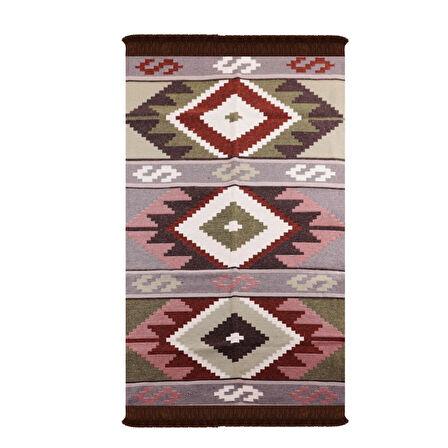 Bigghome Çift Taraflı Kilim, Makinede Yıkanabilir, Modern Desenli, 80*150 cm, SA1583B