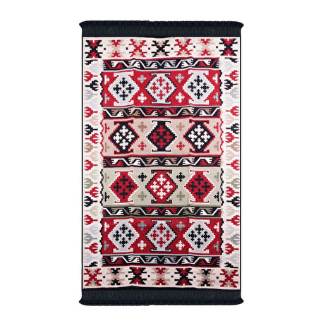 Bigghome Çift Taraflı Kilim, Makinede Yıkanabilir, Modern Desenli, 80*150 cm, SA1590A