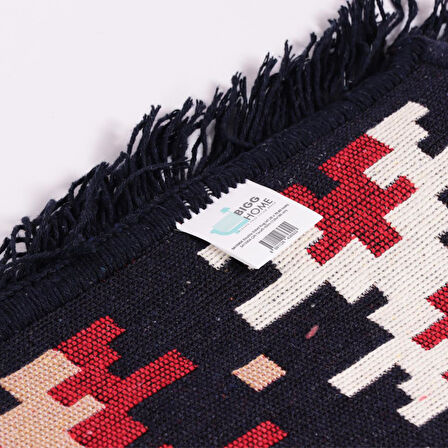 Bigghome Çift Taraflı Kilim, Makinede Yıkanabilir, Modern Desenli, 80*150 cm, SA1590A