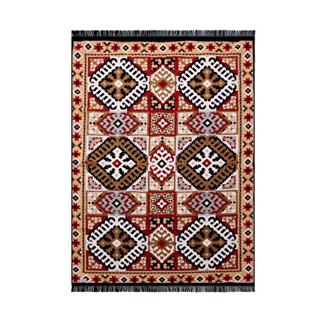 Bigghome Kilim, Makinede Yıkanabilir, Modern Desenli, 80*150 cm, SA25EU