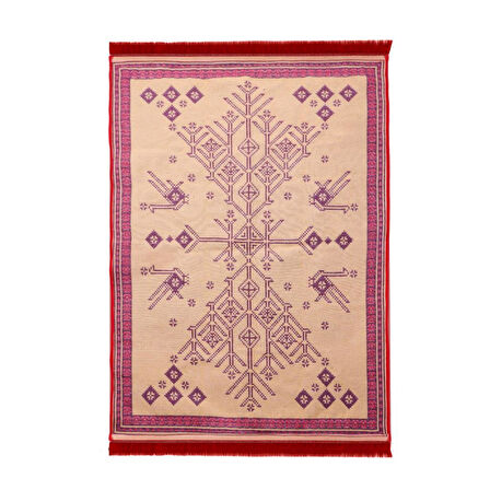 Bigghome Kilim, Makinede Yıkanabilir, Modern Desenli, 80*150 cm, SA25CY