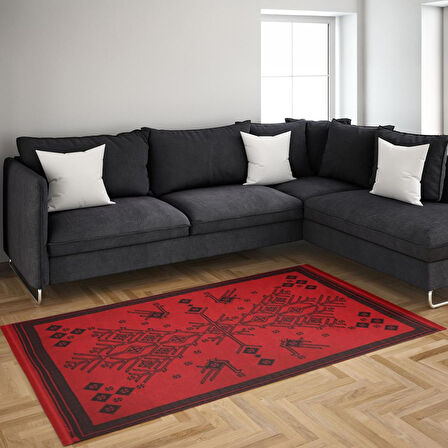 Bigghome Kilim, Makinede Yıkanabilir, Modern Desenli, 80*150 cm, SA25CY