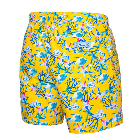 Anemoss Akvaryum Üç Cepli İçi Fileli Bel Lastik ve Bağlama İpli Erkek Deniz Şortu