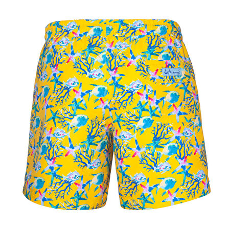 Anemoss Akvaryum Üç Cepli İçi Fileli Bel Lastik ve Bağlama İpli Erkek Deniz Şortu