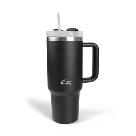 Any Morning Vaha 1200 ml Üç Kademe Çevirmeli Kapaklı Çift Katman Çelik Termos Mug Siyah SI2440217