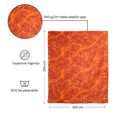 Bigghome Doğa Çift Kişilik Battaniye 200 x 220 cm