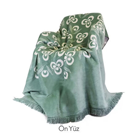 Bigghome Çintemani Yeşil Çift Kişilik Battaniye 200 x 220 cm