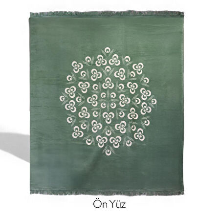 Bigghome Çintemani Yeşil Çift Kişilik Battaniye 200 x 220 cm