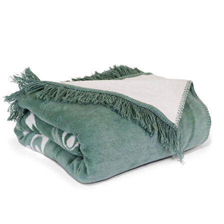 Bigghome Çintemani Yeşil Tek Kişilik Battaniye 150 x 200 cm