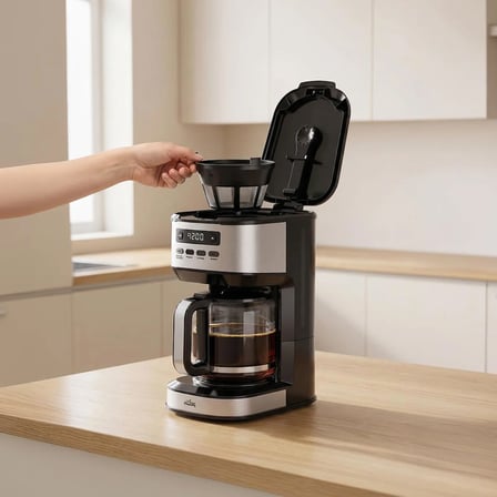 Any Morning SIN2634 Dijital Ekranlı Zaman ve Aroma Ayarlı 1,8 Lt Cam Hazneli Filtre Kahve Makinesi
