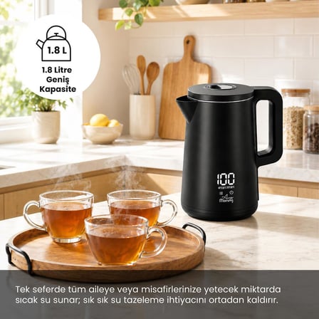 Any Morning SIN2633 Dijital Göstergeli 1.8 Lt Çelik Su Isıtıcı
