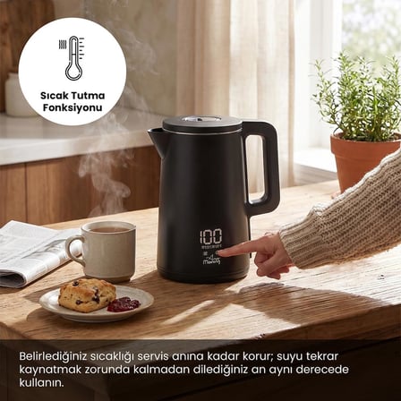 Any Morning SIN2633 Dijital Göstergeli 1.8 Lt Çelik Su Isıtıcı