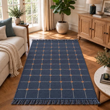 Bigghome Çift Taraflı Kilim 120*180 cm SA26TA Makinede Yıkanabilir Modern Desenli
