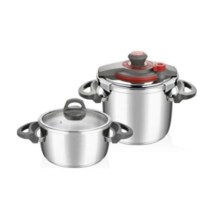 FALEZ CST-1007 COOK-FEST 4+7 LT DUDUKLU TENCERE KIRMIZI