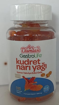 Arı Damlası GastroLife Kudret Narı Yağı 100 Yumuşak Kapsül 